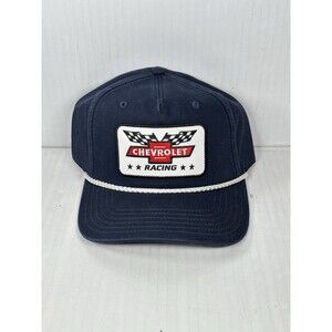Chevrolet Racing Patch Navy Chevy Rope Mens Adjustable Snapback Cap Hat NEW